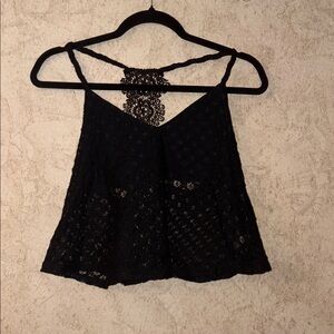💕Black Lace Floral Camisole Top